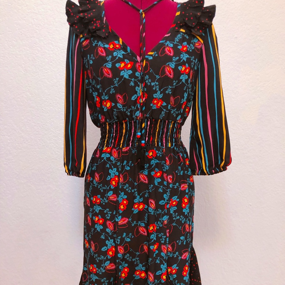 NWT Betsey Johnson multicolored floral midi dress